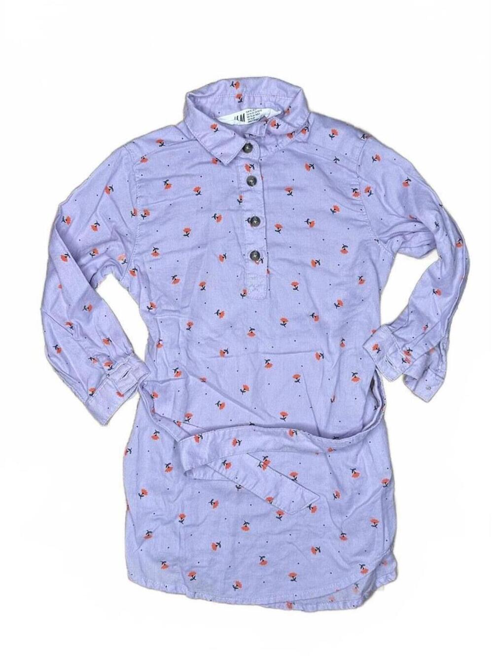 H&M Baby Lavender Floral Button Shirt 2T